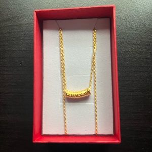 18K Rope w/ bar pendant.